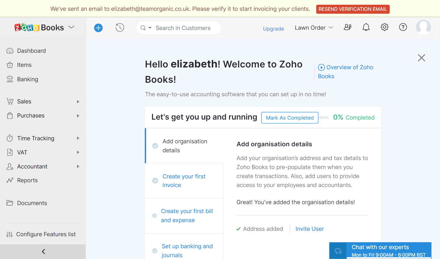 Zoho Books - Welcome
